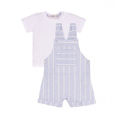 Everything Must Change (EMC) Baby Boy Pale Blue Linen Dungaree Set